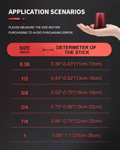 Vista 3 de Cane Tips Heavy Duty, Ultra Durable Crutch Accessories Replacement Tips for Walking Stick/Walkers/4 Prong Cane, Flat Base, High Polymer Rubber