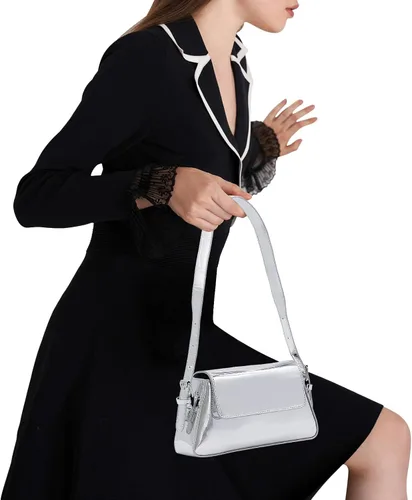 Vista 2 de Bolsos hobo para mujer, Y2k, plateado, bolso de mano, bolso de mano, bolso de mano, bolso de fiesta, bolso de mano, bolsos cruzados 2023