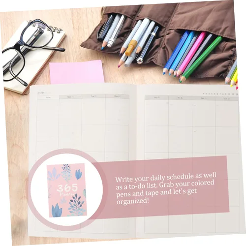Vista 6 de NOLITOY 1 bloc de notas, cuaderno de tapa simple para estudiantes, profesores y uso de oficina, agenda versátil para notas importantes y año