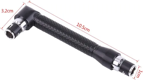 Vista 6 de Mango de extensión en forma de L de doble cabeza hexagonal destornillador con 10 puntas de destornillador, 1/4 de pulgada de doble cabeza hexagonal