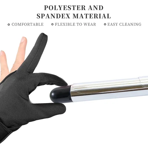 Vista 4 de Geyoga 2 guantes resistentes al calor para peinar el cabello, guantes de peluquero de 3 dedos para plancha plana rizadora y tinte para el cabello
