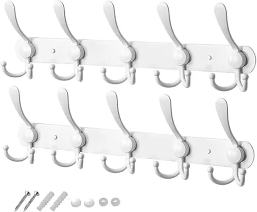 Vista 8 de GlazieVault Ganchos de pared para colgar abrigos de pared, ganchos de puerta (paquete de 10), resistentes para montar en la pared, diseño premium