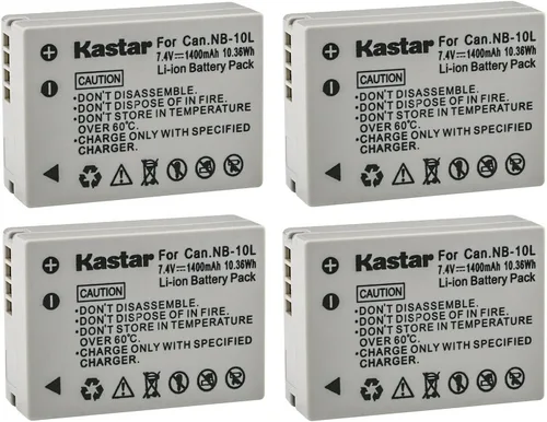 Vista 6 de Kastar Paquete de 1 batería NB-10L de 7.4 V 1400 mAh de repuesto para Canon PowerShot G1 X, PowerShot G3 X, PowerShot G15, PowerShot G16, PowerShot