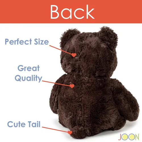 Vista 3 de Joon Oso de peluche grande – Pelaje esponjoso, cinta y moño, huellas distintivas – Alegría abrazable y adorable, regalo ideal para baby showers