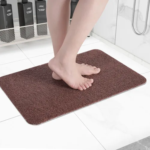 Vista 33 de Hargiis - Tapete antideslizante de secado rápido para tina y ducha, tapete exfoliante para pies, para baño, cocina u hotel, beige, 24 x 16 pulgadas