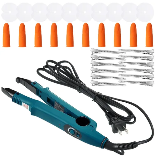 Vista 11 de Extensiones de Cabello Plancha de Fusión Extensiones de Cabello de Queratina Herramienta de Calor Varita Conectora de Calor con Protector