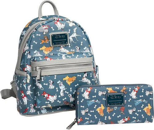 Vista 5 de Loungefly Cartera Disney Dogs con cremallera alrededor de piel sintética