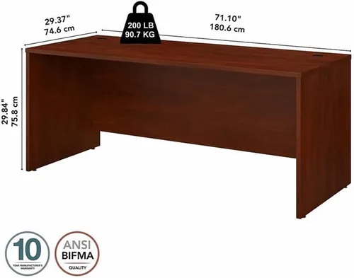Vista 3 de Scranton & Co Muebles 72 W x 30 D Escritorio de oficina en cereza