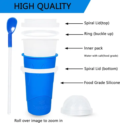 Vista 5 de Color Land Vaso para Granizados, TIK TOK Slushie Maker Cup Frozen Magic Squeeze Cup, taza para hacer helado, cosas geniales de tendencia, artículos