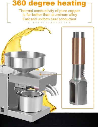 Vista 6 de CGOLDENWALL Máquina de prensa de aceite, extractor de aceite automático con doble control de temperatura, expulsor de aceite frío/caliente para uso