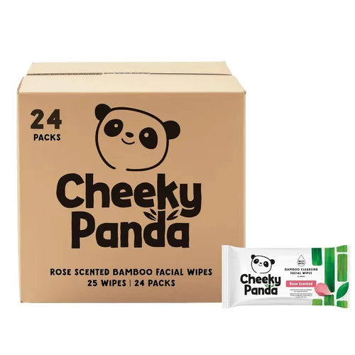 Vista 15 de The Cheeky Panda Paquete a granel de toallitas húmedas de limpieza facial 24 paquetes de 25 toallitas desmaquillantes desechables perfumadas