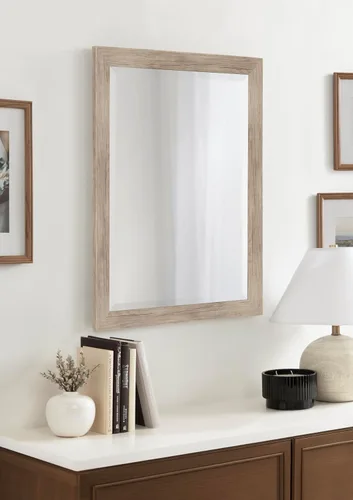 Vista 2 de DesignOvation Beatrice - Espejo de pared rectangular decorativo enmarcado, 21 x 27 pulgadas, marrón rústico, espejo rectangular de tocador para uso