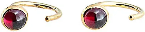 Vista 12 de Half Huggie Gold Hoop Earrings for Girls Women Tiny Cartilage Birthstone Stud Piercing Earring Hypoallergenic Earring Screw Back Dainty Hug Hoops