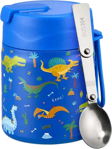 Vista 9 de Pawtong Termo para sopa de 17oz para alimentos calientes para niños, tarro de alimentos aislado al vacío con cuchara de acero inoxidable de boca