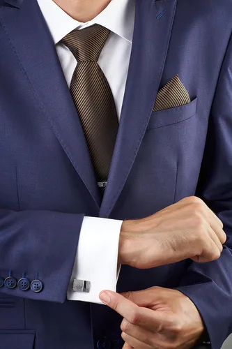 Vista 15 de Juego de corbata de regalo para hombre, corbata sedosa, bolsillo cuadrado, clips de corbata, gemelos para hombres
