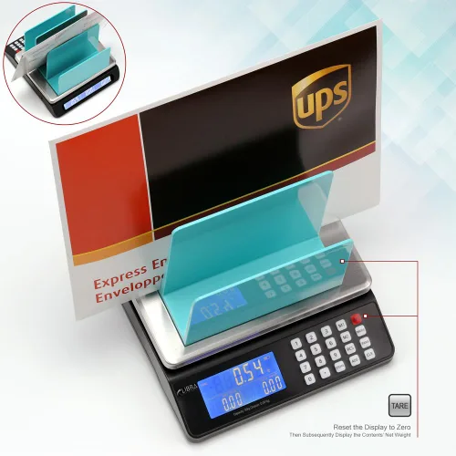 Vista 4 de Báscula postal digital de 66 lb (30 kg), pantalla dual, cálculo de precios, conteo de PCS, bandeja de acero inoxidable, capacidad: máximo 30 kg