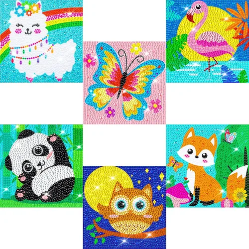 Vista 12 de QEUOYSS Kits de arte de diamantes 5D para niños principiantes, kits fáciles de artes y manualidades para niños de 8 a 12 años, juego de manualidades
