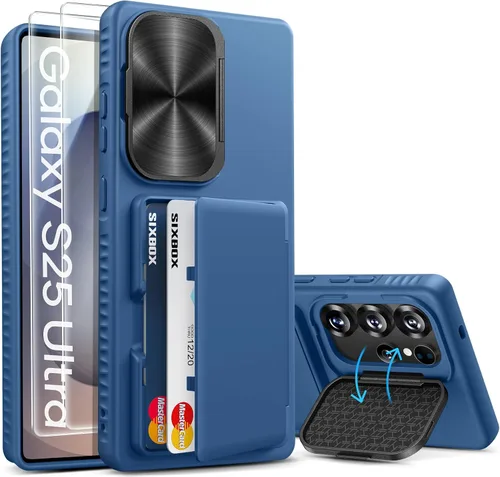 Vista 34 de Funda Cartera para Samsung Galaxy S25+ Plus, con Soporte Integrado y Portarjetas y Cubierta de Cámara, Funda Cartera Multifuncional con Atril