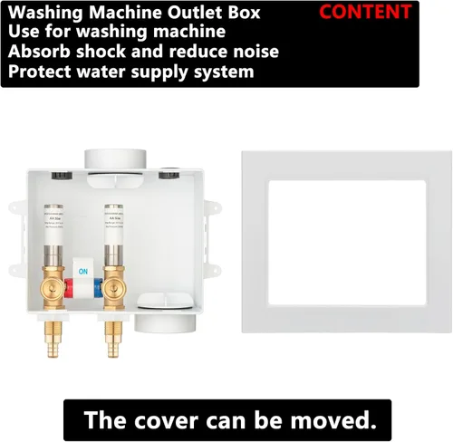 Vista 6 de (1 Paquete) Lidertik Caja de Salida para Lavadora Crimpar PEX-B, Válvula de Control Simple con Amortiguadores de Golpe de Ariete de Acero