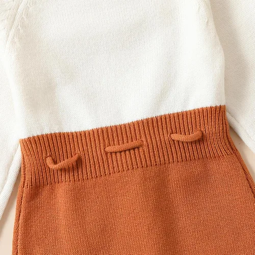 Vista 9 de Mameluco de punto para bebé niña, suéter de manga larga, bordado floral, de una pieza, ropa cálida para otoño e invierno