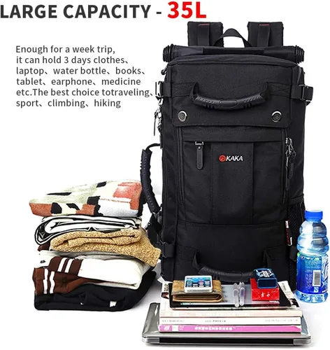 Vista 7 de Mochila de viaje para senderismo KAKA, para bolsa de dormir, exteriores, campamento y multipropósito N. 2020.