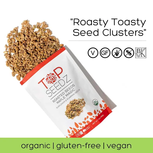 Vista 4 de Top Seedz Semillas tostadas mágicas de arce vegano sin gluten certificadas orgánicas, paquete de 2, 6 onzas, hechas de semillas de girasol