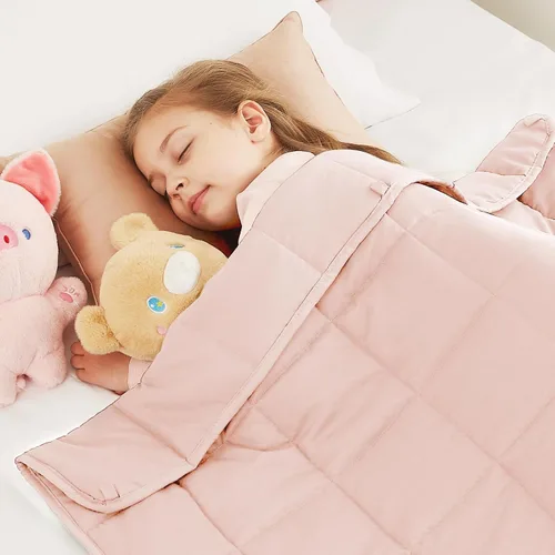 Vista 9 de CuteKing Manta pesada (2 libras, 36 x 48 pulgadas, gris) manta pesada para 40-60 libras, manta pesada para refrigeración y calefacción con cuentas