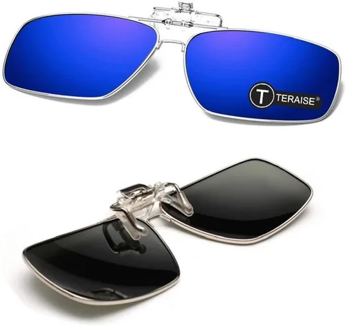 Vista 11 de TERAISE Gafas de sol polarizadas con clip con función abatible, adecuadas para conducir deportes