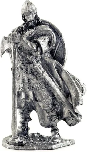 Vista 4 de Jarl escandinavo vikingo, norte, escultura de metal de los siglos 9-10. Colección 2.126 in (escala 1/32) figurita miniatura. soldados de juguete