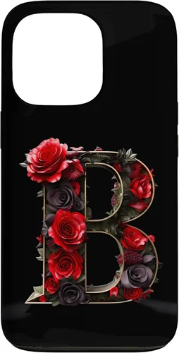 Vista 10 de B Monogram Letter Red Roses Floral Case for iPhone 17