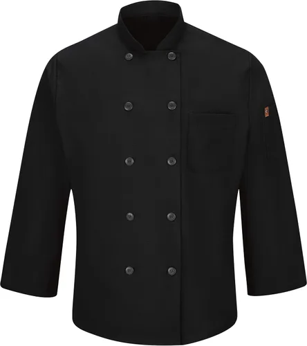 Vista 3 de Red Kap Abrigo de chef de manga larga con diez botones para hombre con Mimix y Oilblok