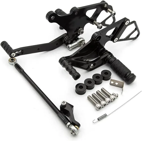 Vista 6 de Motocicleta aluminio repuestos Estriberas trasero Sets reposapiés apto para Yamaha MT-07 2013 2014 2015 2016 2017 (negro)