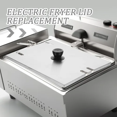 Vista 3 de Luxshiny Tapa de repuesto para freidora eléctrica de acero inoxidable con superficie antiadherente y pantalla de escoria fácil de limpiar