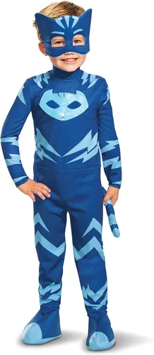 Vista 7 de PJ Masks - Disfraz de lujo para niños con luz y máscara de personaje, talla infantil