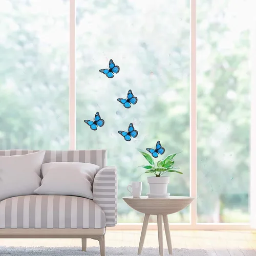 Vista 8 de Calcomanías de pared de mariposa monarca para el hogar, calcomanías de mariposa 3D, calcomanías de pared de árbol para pasteles y cupcakes