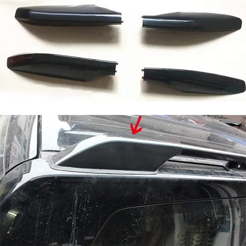Vista 4 de ITrims Accesorios de coche portaequipajes de techo riel protector de extremo tapa de carcasa para Toyota Prado J120 FJ120 2003-2009 ABS 4 unids