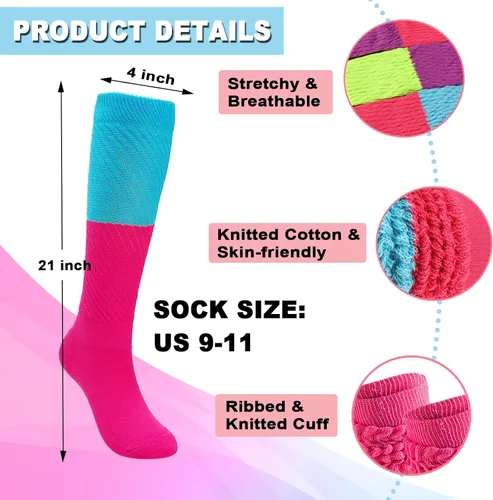 Vista 3 de Forwe 3 Pairs Slouch Socks for Women Size 9-11 Soft Extra Long Scrunch Knee High Boot Socks
