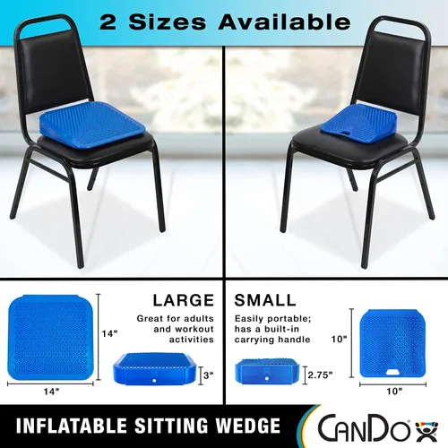 Vista 4 de CanDo Cojín Wobble de Cuña para Sentarse, Asiento Activo para Postura, Dolor de Espalda, Alivio del Estrés, Inquietud y Ansiedad - Tamaño Adulto