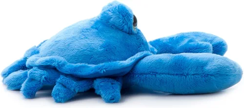 Vista 3 de The Petting Zoo Animal de peluche de cangrejo, regalos para niños, animales del océano de ojo brillante, juguete de peluche de cangrejo azul de 9