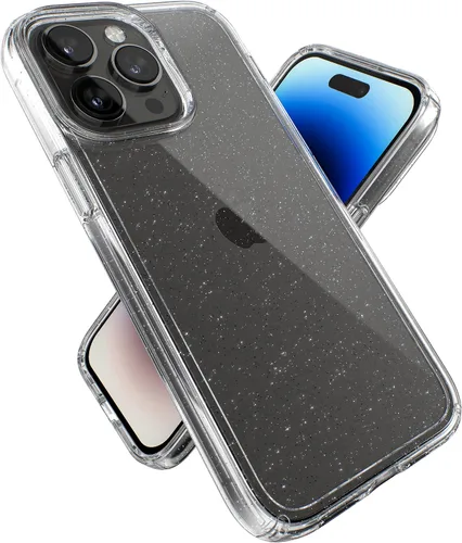Vista 12 de Speck Funda transparente para iPhone 14 Pro Max, protección contra caídas, resistente a los arañazos, funda delgada de doble capa para iPhone de 6.7