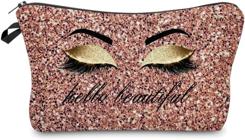 Vista 12 de Bolsa de maquillaje para bolso, bolsas de cosméticos para mujer, regalo inspirador para mujer, pequeña bolsa de cosméticos divertida, bolsa de viaje