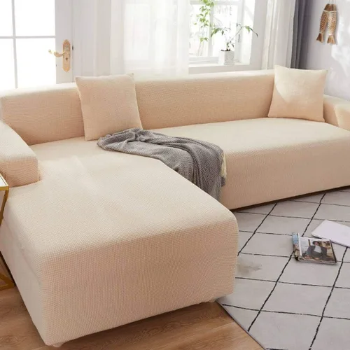 Vista 10 de IMYOGI Fundas de sofá de alta elasticidad para sofá de 5 plazas, funda en forma de L, fácil ajuste elástico, tela elástica, funda protectora de Negro