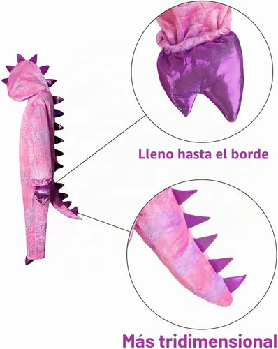 Vista 5 de DEAR MODEL Disfraz de T-rex rosa para niñas de 3 a 14 años