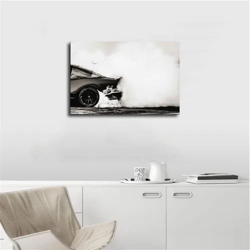 Vista 2 de Pósteres de automóvil deportivo fresco para hombre, en blanco y negro, impresión en lienzo, arte de pared con imagen moderna para el hogar