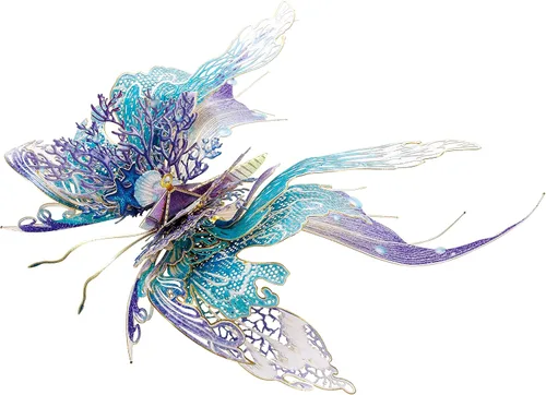 Vista 10 de Microworld Rompecabezas de metal 3D, 6 estilos de deseos de mariposa, kit de modelo de metal, bendición familiar, símbolo de la suerte, colección