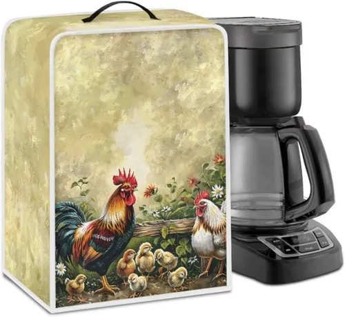 Vista 32 de DISNIMO Cubierta antipolvo para cafetera de mariposa azul, fundas para máquina de hacer café de cocina con mango superior, cubierta