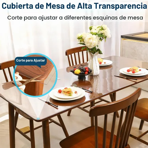 Vista 5 de Protector de Mesa Transparente Rectangular de 12x24 Pulgadas, 1.5mm de Grosor, Protector de Mesa de Plástico Transparente Impermeable, Antiarañazos
