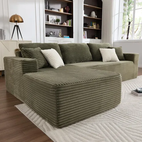 Vista 3 de Opiesit - Sofás sin patas de 108" para sala de estar, sofá seccional modular con chaise extragrande, sofá en forma de L tipo nube con asiento