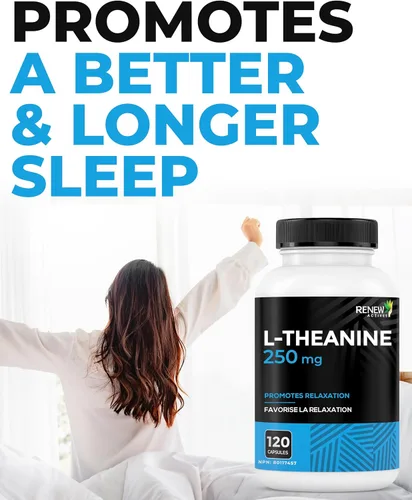 Vista 5 de Renew Actives Suplementos de L-teanina – Promueve la relajación, la claridad mental y la concentración – 250 mg por porción – Sin OMG, vegano, sin