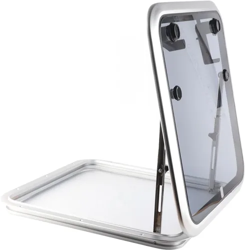 Vista 5 de Escotilla portlight para barco, ángulo de apertura de 90 ° sellado, tipo de empuje externo, aleación de aluminio resistente, ventana de ojo de buey